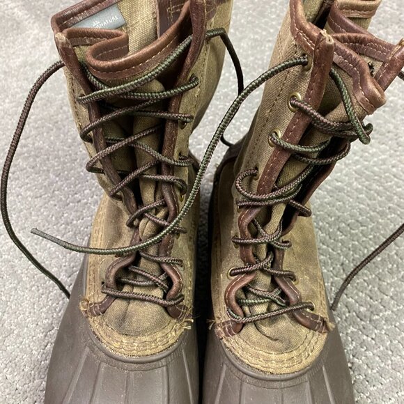 LL Bean Signature Waxed Canvas Maine Hunting Shoe Duck Boots Womens 8M USA Brown - Picture 4 of 15